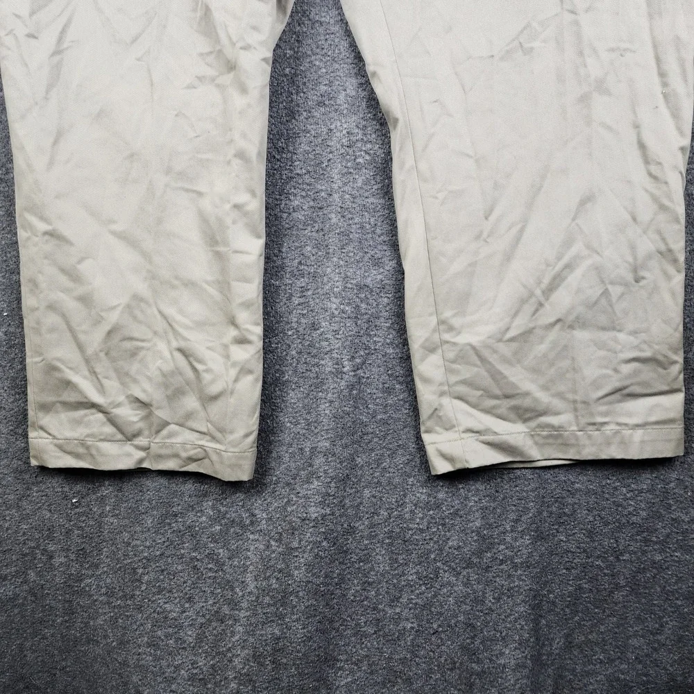 IZOD American Chino Pants Mens 52x30 Khaki Tan Classic Fit Cotton Twill Trousers